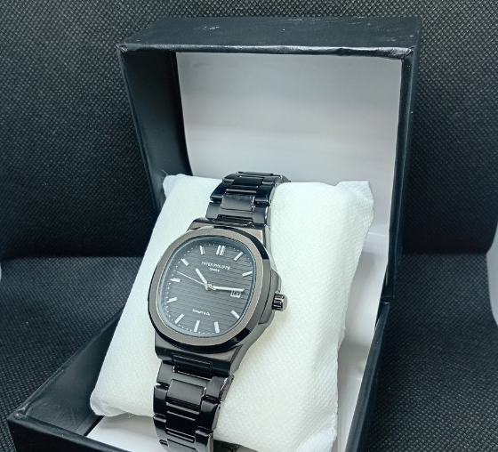 Charcoal Finish Patek Philippe Black Dial Nautilus