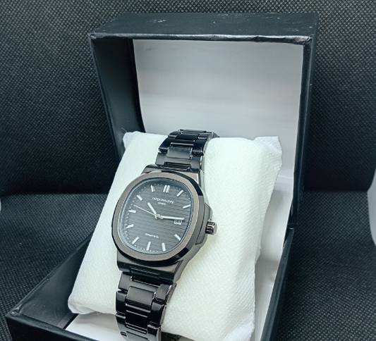 Charcoal Finish Patek Philippe Black Dial Nautilus