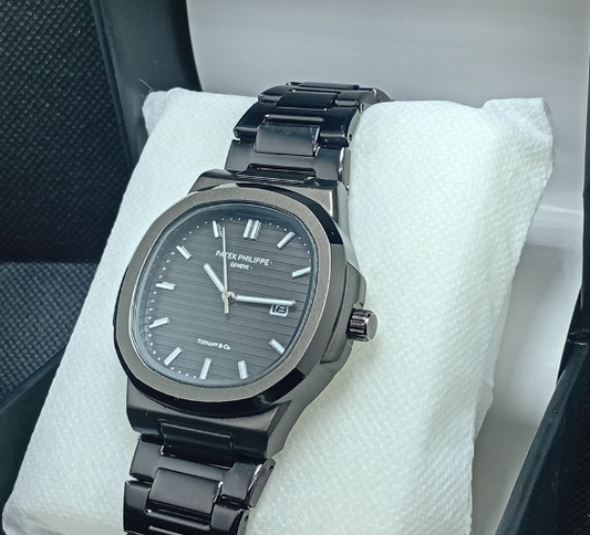 Charcoal Finish Patek Philippe Black Dial Nautilus